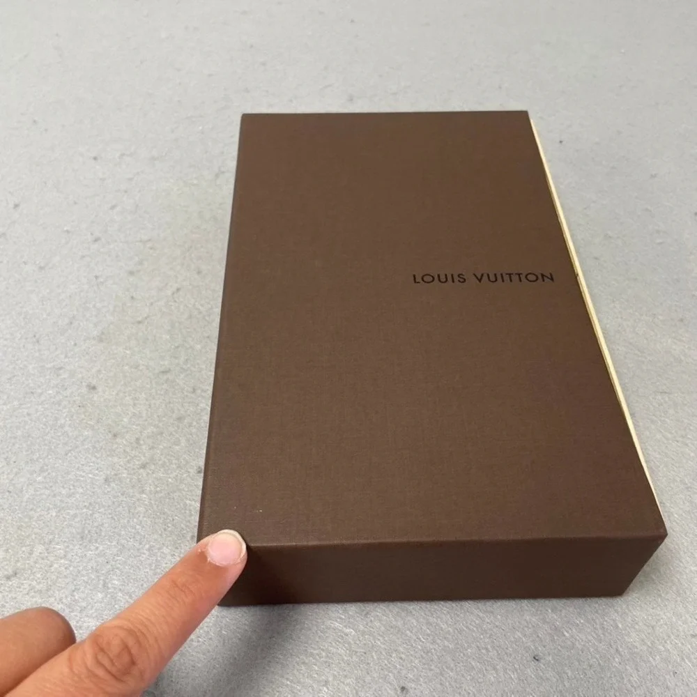 Louis Vuitton Drawer Box and Dust Bag Set Brown Yellow Authentic 5.5x8.5x2